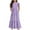 Purple1, variant on Mikilon Fashion Girls Long Dress Size 6-12 Years Short Sleeves Round Neck Solid Color Dress Solid Color Ruffled Dress