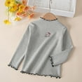 thumbnail image 2 of Qopobobo Girls Long Sleeve Tops Girls Shirts Girls Long Sleeve Shirts Soft Cotton Long-Sleeve T-Shirts Tagless Basic Tees for Teen Girls Youth Grey,5-6 Years, 2 of 8