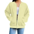 thumbnail image 2 of Casual Zip up Jackets with Pocket, Stand Collar Short Coats , Fall Fashion Outerwear Tops, 2 of 3