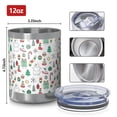 thumbnail image 3 of 12oz Tumblers White Christmas Icon Pattern Vacuum Insulated Stainless Steel Travel Tumbler Cups Mug with Lid and Straw for Beer,Coffee,Beverages with Cleaning Brush for Cold & Hot Drinks, 3 of 5