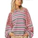 thumbnail image 3 of Sudaderas de mujer Otoño Invierno 2024 Rayas Dulces Suéteres de cuello redondo Coreanos Sudaderas con capucha gruesas y sueltas Vestidos Ropa de mujer, 3 of 5