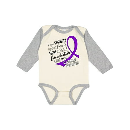 

Inktastic Alzheimer s Awareness Hope Strength Support Gift Baby Boy or Baby Girl Long Sleeve Bodysuit