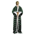 thumbnail image 3 of Catalonia Sherpa Wearable Blanket with Sleeves Arms, Super Soft Warm Comfy Large Fleece Plush Sleeved TV Throws Wrap Robe Blanket for Adult Women and Men, Green Check, 72" x 55", 3 of 5