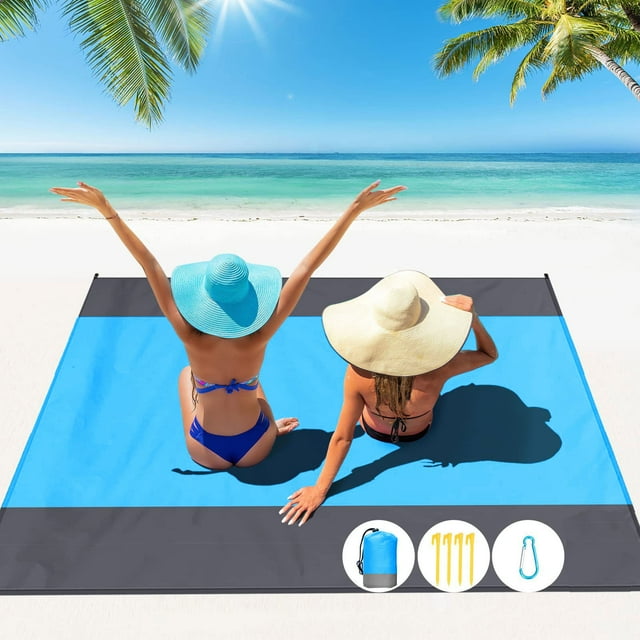CRCMUHE Set de Table Diveblues S09 Couverture de Plage Imperméable Extra Large 8 Personnes Taille Familiale Confortable Parachute Nylon Confortable&Chic Compact& Léger Renforcé Coupe-Vent 4 Piquets&1 Trave