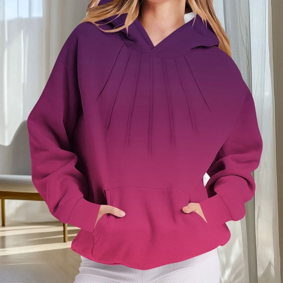 Women's Hoodies Oversized Sweatshirts Fashion Tie Dye Pullover with Kangaroo Pocket Comfy Fall Winter Loungewear