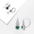 thumbnail image 5 of Everly Women's 1 3/4ct TGW Created Emerald & Created White Sapphire Silver Leverback Earrings, 5 of 8