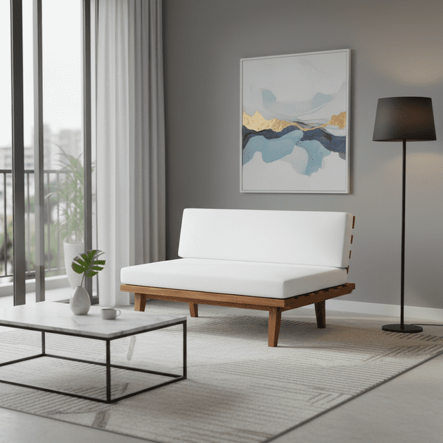 Acacia Wood Corner Sofa With Water-Resistant Cushions For Indoor Outdoor Use