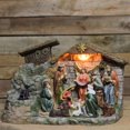 thumbnail image 4 of Northlight 11-Piece Pre-Lit Brown Christmas Nativity Figurine Set with Water Fountain 11" - Warm, 4 of 4