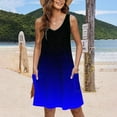 thumbnail image 5 of Hvot&aat Women 2025 Summer Gradient V Neck Tank Dresses Loose Beach Cover Up Sundress Casual Sleeveless Mini Dress with Pockets, 5 of 5