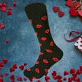 thumbnail image 2 of WEAIXIMIUNG Ruffle Socks for Girls Women's Valentine's Day Socks Heart Shaped Contrasting Color Medium Length Socks, 2 of 4