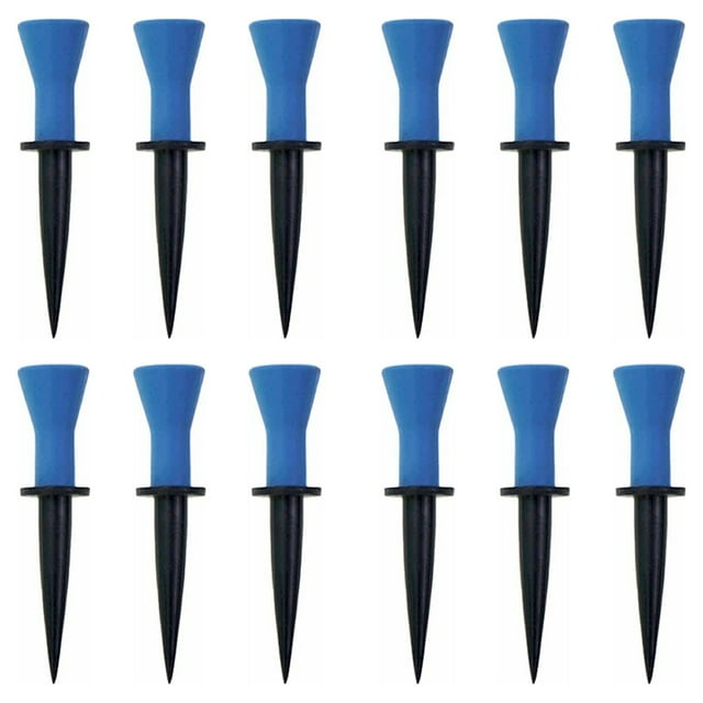 QualitChoice 12 Pièces pour les Tees de Golf Plastique Professionnel Porte-Balle Réutilisable Extérieur Intérieur Golf Train Pratique Entraîneurs Bleu 76mm 1Set