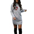 thumbnail image 1 of Kcodviy Femmes Joyeux Noël Lettre Combinaison Robe Midi Imprimée Chandails Manches Longues Décontractée Robe Maxi Col Ras du Cou Légère Robe Midi à Enfiler Robes pour Femmes Robe, 1 of 4
