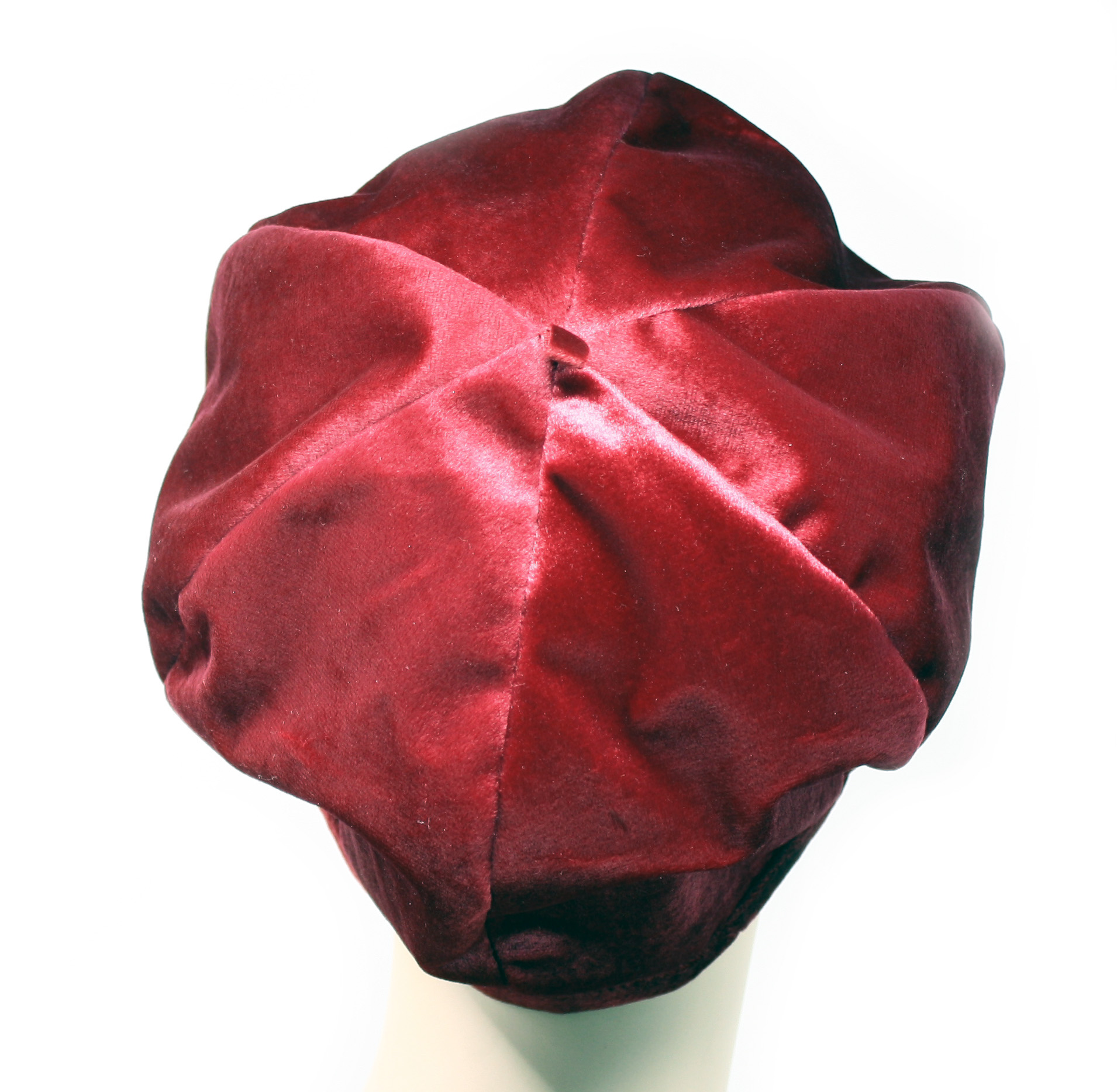 Red Velvet Beret - Satiny Smooth - Classic Retro Style