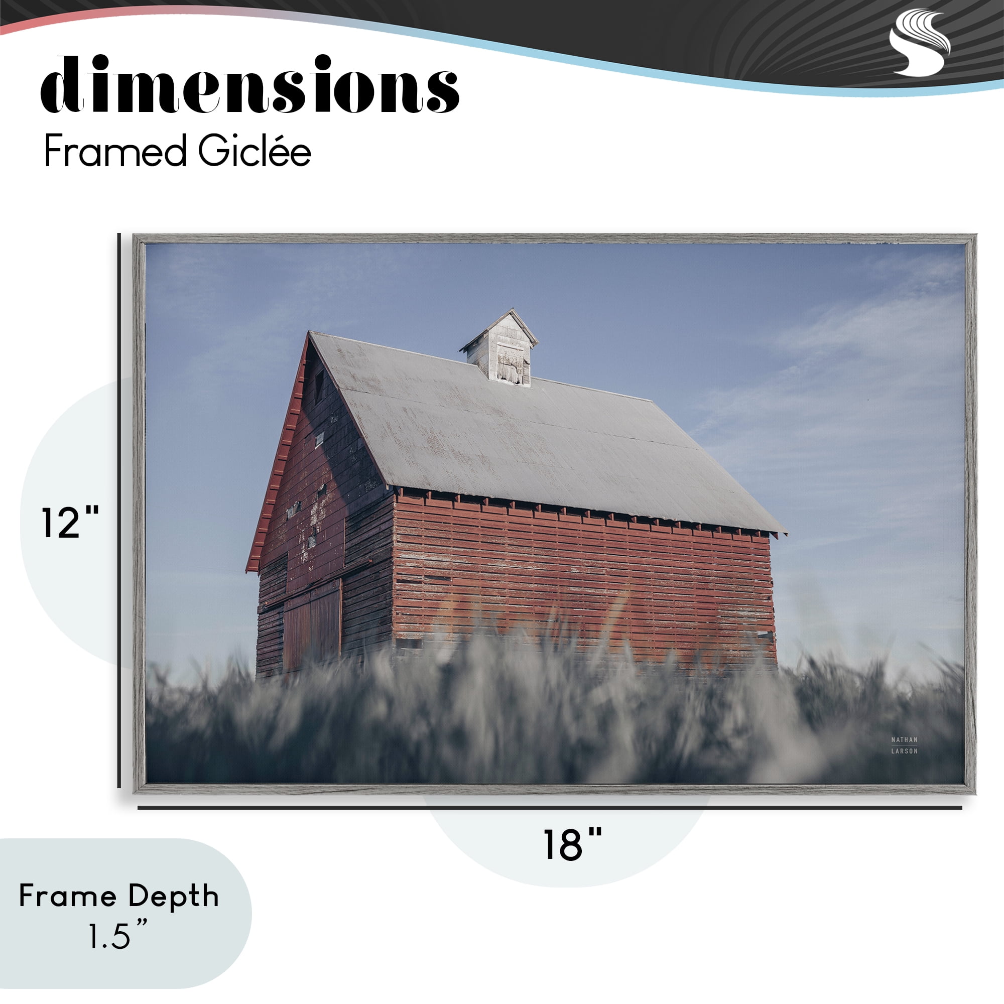 Stupell Industries End Of The Field Cottage Gray Framed Giclee Art, design by Nathan Larson