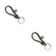 thumbnail image 3 of Greeniant Pareja llavero accesorios de moda hecho a mano cuerdas tejidas llavero decoraciones regalo trenza colgante adultos adolescentes Negro 2Conjunto, 3 of 6
