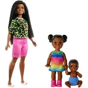 Ja'Cor (1) Barbie Fashionistas Doll #144, with Long Braids in Neon Look (1) Set Barbie Skipper Babysitters Inc Dolls (Will Vary) - Ultimate Holiday Birthday Bundle