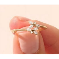 vylahjewellery Classic 14K Yellow Gold Ring 1.5 Ct Marquise Cut Moissanite Diamond Engagement Ring