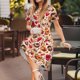 thumbnail image 3 of Balery Skull Retro record lips Vestidos sueltos de manga corta para mujer, vestidos de verano 2025, vestidos casuales de corte A con vuelo., 3 of 6