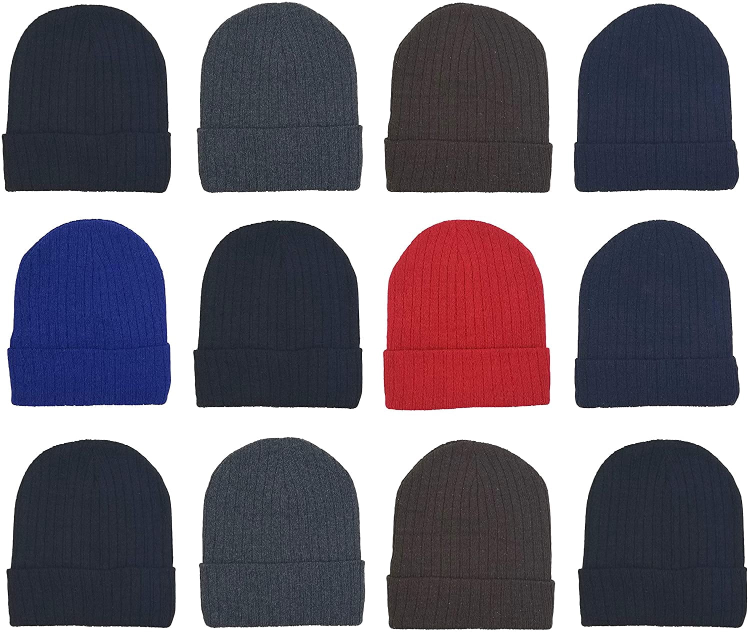 12 Pack Winter Beanie Hats for Men 