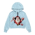 thumbnail image 4 of Xoenoiee Santa Claus Candy Gift Print Girls Half Zipper Pullover Christmas Sweatshirt Xmas Long Sleeve Hoodies with Kangaroo Pocket Fleece Basic Sweater, 5-6 Years, 4 of 7