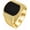 Gold, variant on Retro Vintage Stone Rings for Men Turquoise Rings Stainless Steel Signet Biker Band