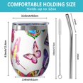 thumbnail image 5 of 12oz Stemless Wine Tumblers White Colorful Butterfly Pattern Vacuum Insulated Stainless Steel Travel Tumbler Cups Mug with Lid and Straw for Champaign,Cocktail,Beer with Cleaning Brush, 5 of 5