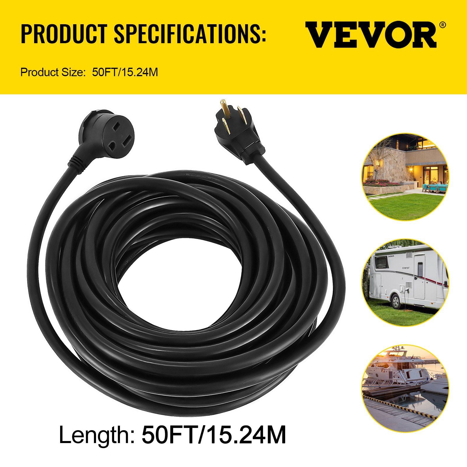 50ft Welding Extension Cord for MIG TIG Plasma Welders, 30 Amp Heavy Duty Power Cord for Portable Welding Machines