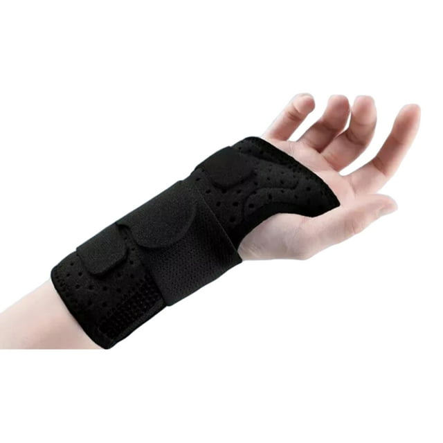 Guardurnaity Muñequera ajustable para alivio del dolor de artritis para soporte y férula protectora Th-umb Salud Negro - Mano derecha l