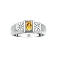 thumbnail image 1 of RYLOS Men's Rings Sterling Silver Classic 6X4MM Oval Gemstone & Diamond Ring Citrine November Birthstone Rings For Men, Silver Rings, Size 8, 1 of 7