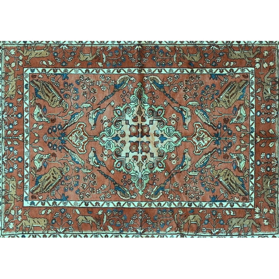 Ahgly Company Indoor Rectangle Persian Light Blue Traditional Area Rugs, 8' x 12'