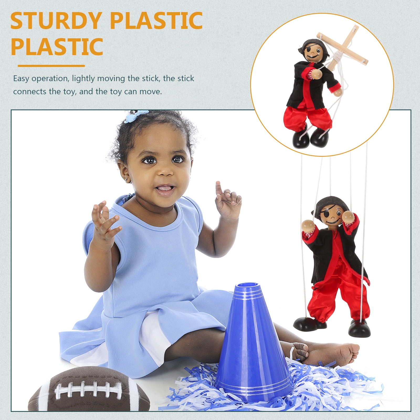 Marionnette à Ficelle Pirate en Bois et Tissu, Lot de 2 | Jouet Interactif Réutilisable, Théâtre de Marionnettes, pour Parents et Garçon et Filles Marionnette à Ficelle Pirate en Bois et Tissu, Lot de 2 | Jouet Interactif Réutilisable, Théâtre de Marionnettes, pour Parents et Garçon et Filles