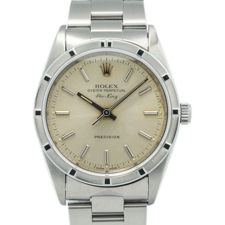 Rolex air king top engine turned bezel