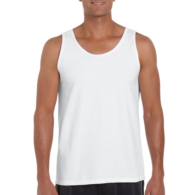 Gildan Mens Ultra Cotton Tank Top, M, White