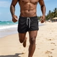 thumbnail image 6 of Boyscolos Mens Board Shorts Swimwear Summer Beach Swim Drawstring Shorts Surfing Sport Bathing Suit Athletic Gym Shorts Black M, 6 of 7