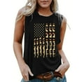 thumbnail image 2 of OAVQHLG3B Casual Summer Tank Top for Women 4th of July Outfits for Women O-Neck Sleeveless American Flag Flag Print Tank Tops Shirts, 2 of 4