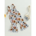 thumbnail image 3 of Wassery Infant Baby Girls Romper Cow Head/Flower Print Sleeveless Sling Jumpsuits Flare Pants Bodysuits 6M 9M 12M 18M 24M 3T Toddler Girl Summer Casual Clothes, 3 of 8