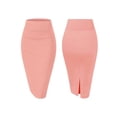 thumbnail image 3 of Women'S Premium High Waist Nylon Ponte Stretch Office Pencil Skirt Pink L, 3 of 7
