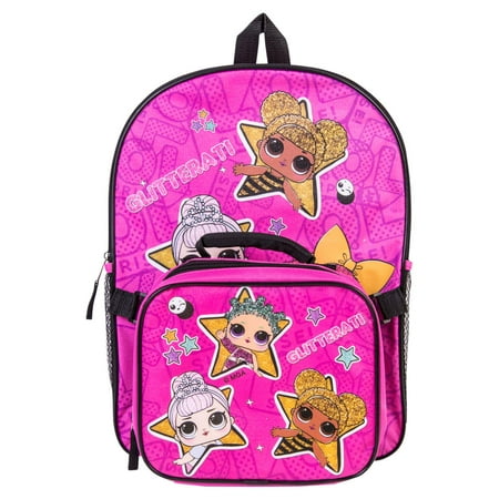 LOL Surprise "GLITTERATI" 16" Backpack Lunch Bag Set