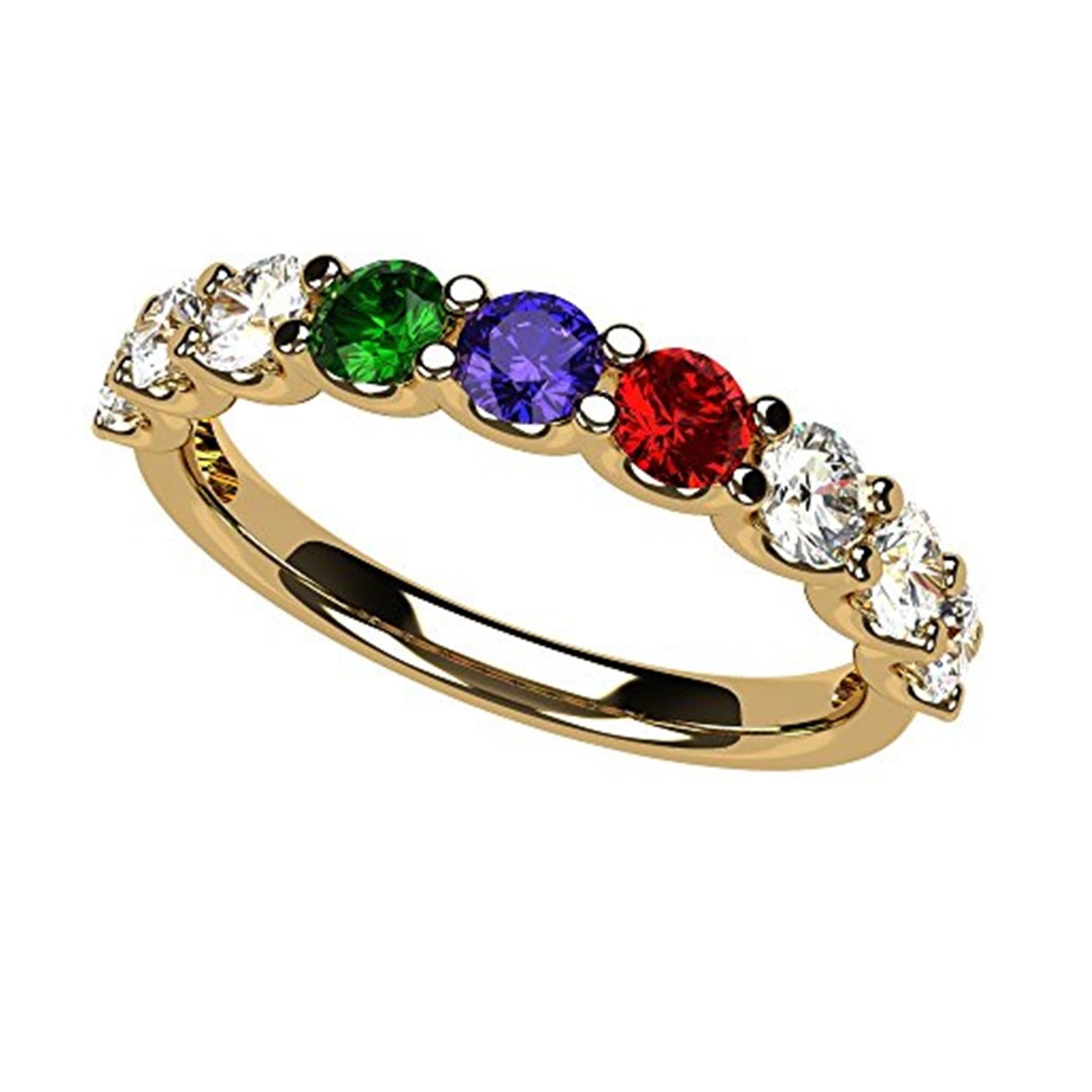 NANA - NANA U'r Family Ring 1 to 9 Simulated Birthstones - 10k Yellow ...