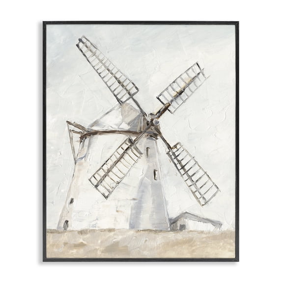 Stupell Industries French Country Farm Windmill Landscape Black Framed Giclee Art, 11 x 14, by Ethan Harper
