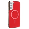 thumbnail image 2 of Allytechgroup Case for Samsung Galaxy S21 Ultra, Compatible with MagSafe Slim Leather Magnetic Back Cover with Wireless Charging, Shockproof Anti-Scratch Protective Phone Case for Men & Women,Red, 2 of 6