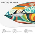 thumbnail image 5 of Velvet Decorative Throw Pillow Covers Set of 2, Soft Square Cushion Cover with Invisible Zipper Whimsical Colorful Waves Printing, 20"x20", 5 of 7