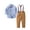 Light Blue, variant on Baby Boys' Gentleman Clothes Sets Bow Tie Shirts + Suspender Pants (White Shirt + Khaki pants, 4-5 Years)