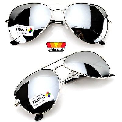 WearMe Pro - Polarized Classic Silver Mirror Aviator Sunglasses for Men