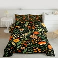 thumbnail image 2 of jejeloiu Countryside Floral Full Size Comforter Sets,Rustic Botanical Bedding Comforter Set,Black Green Orange Bedding Sets For Girls,Microfiber Bedroom Decor Reversible,3-Piece, 2 of 8