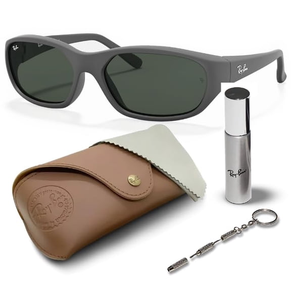 Ray-Ban RB2016 DADDY-O Rectangle Shaped Non-Polarized Sunglasses for Men & Women - Includes Official RAYBAN Eyewear Kit - Ideal Formal & Casual Wear Sunglasses - Green Lens