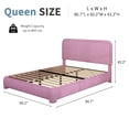 thumbnail image 4 of 4 EVER WINNER Queen Size Bed Frame, Modern White Bed Frame with Headboard, Boucle Fabric Upholstered Bed Frame, Soft Curved Headboard, Pink, 4 of 8