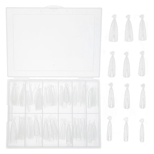 Full Cover Fake Nail 120Pcs Clear Fake Nails Suitable For Club and Weekend Dating Nail Accessories Transparent 3.8X1.2X0.5CM Color Holding