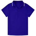 thumbnail image 4 of Aideaone Boys Polo Shirt Solid Color V-Neck Casual Short Sleeve Shirts for Boys Size 7-14T, 4 of 6