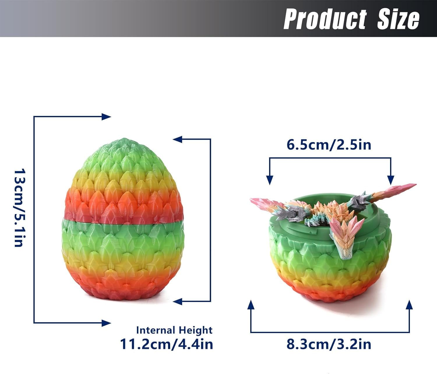 Home Office Desk Decor3D Printed Dragon Egg Crystal 3D Dragon Fidget Toys for Adult Articulated Dragon Egg Surprise Dragon Gifts